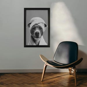 Custom Pet Portrait Canvas Wall Art,Dog Cat in Toilet,Pet with BathTowel,Funny Pet Bathroom Art,Personalized Pet Loss Gift,Picture to Canvas bild 6