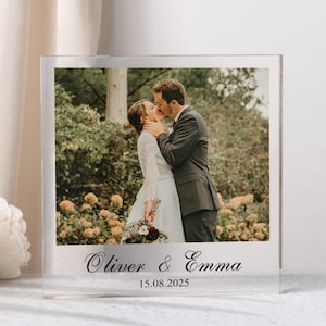 Personalized Photo Print Acrylic Plaque, Custom Photo and Message Plaque, Valentines Day Gifts for Him/Her, Anniversary Gifts, Couple Gifts
