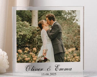 Gepersonaliseerde fotoprint acrylplaat, aangepaste foto en berichtplaquette, Valentijnsdagcadeaus voor hem/haar, jubileumcadeaus, cadeaus stel