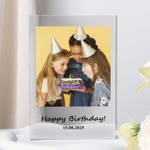 Personalized Photo Print Acrylic Plaque, Custom Photo and Message Plaque, Freestanding Acrylic Plaque Friendship Photo Frame,Gift for Friend