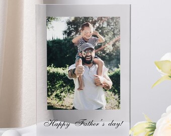 Gepersonaliseerde fotoprint acrylplaat, aangepaste foto en berichtplaquette, beste vader, fotolijst afdrukken, vaderdagcadeau, aandenken vaders verjaardag