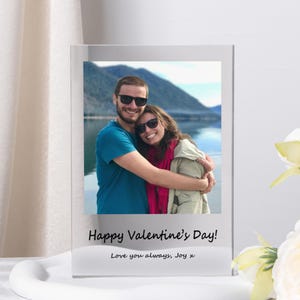 Personalized Photo Print Acrylic Plaque, Custom Photo and Message Plaque, Valentines Day Gifts for Him/Her, Anniversary Gifts, Couple Gifts