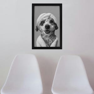 Custom Pet Portrait Canvas Wall Art,Dog Cat in Toilet,Pet with BathTowel,Funny Pet Bathroom Art,Personalized Pet Loss Gift,Picture to Canvas bild 7