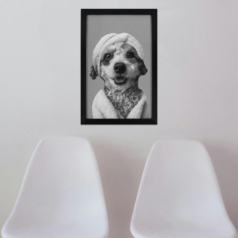 Custom Pet Portrait Canvas Wall Art,Dog Cat in Toilet,Pet with BathTowel,Funny Pet Bathroom Art,Personalized Pet Loss Gift,Picture to Canvas bild 7