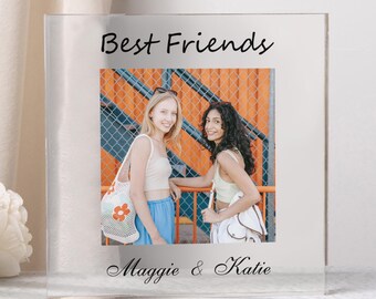 Gepersonaliseerde fotoprint acrylplaat, aangepaste foto en berichtplaquette, verjaardagscadeau, aandenken voor vriendschap, cadeau voor beste vrienden