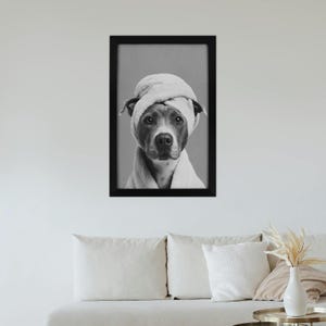 Custom Pet Portrait Canvas Wall Art,Dog Cat in Toilet,Pet with BathTowel,Funny Pet Bathroom Art,Personalized Pet Loss Gift,Picture to Canvas bild 2