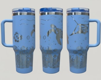 Underwater Sea Turtle and Stingray 40 oz. Tumbler