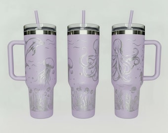 Underwater Dolphin and Octopus 40 oz. Tumbler