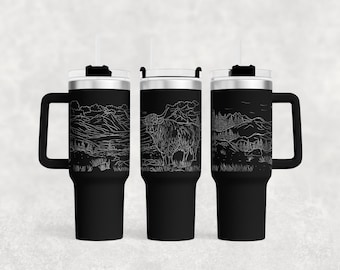 Highland Cow in a Pasture 40 oz. Tumbler