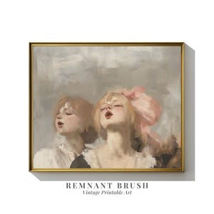 Singing Women Portrait Print | Romantic Vintage Figurative Art PRINTABLE Feminine Wall Art Classical Painting Digital Download