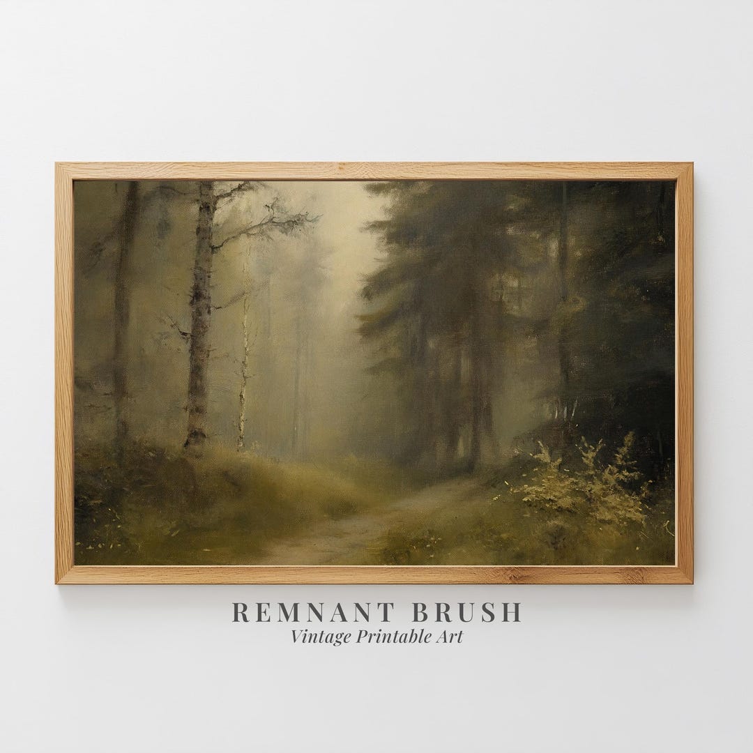 Vintage Forest Path Print | Rustic Landscape Art PRINTABLE Moody Wall ...