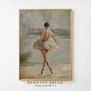 Vintage Ballerina Painting | Elegant Ballet PRINTABLE Wall Art Moody Dance Decor Romantic Fine Art Digital Download