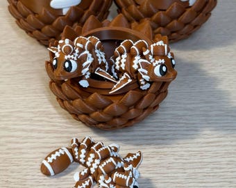 3D Printed Football Dragon Egg, Articulated Dragon Toy, Sports Fan Decor