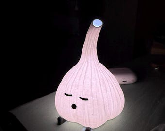 3D Printed Garlic Night Light | Color Changing LED Lamp with Remote