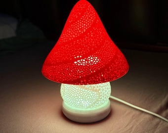 3D Printed Mushroom Lamp, Customizable Mood Light, Cottagecore Fairycore Decor