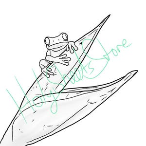 Cute Frog Nature Coloring Page Printable – Fun and Relaxing Frog Illustration for All Ages