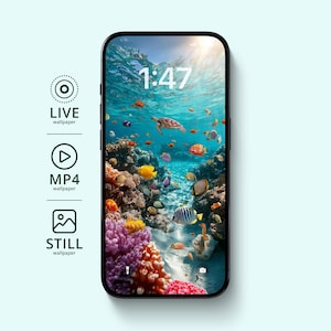Ocean Coral Reef Live Wallpaper | iPhone Android Animated Wallpaper | Marine Aquarium Fish Animation | Digital Download  | Birthday Presents