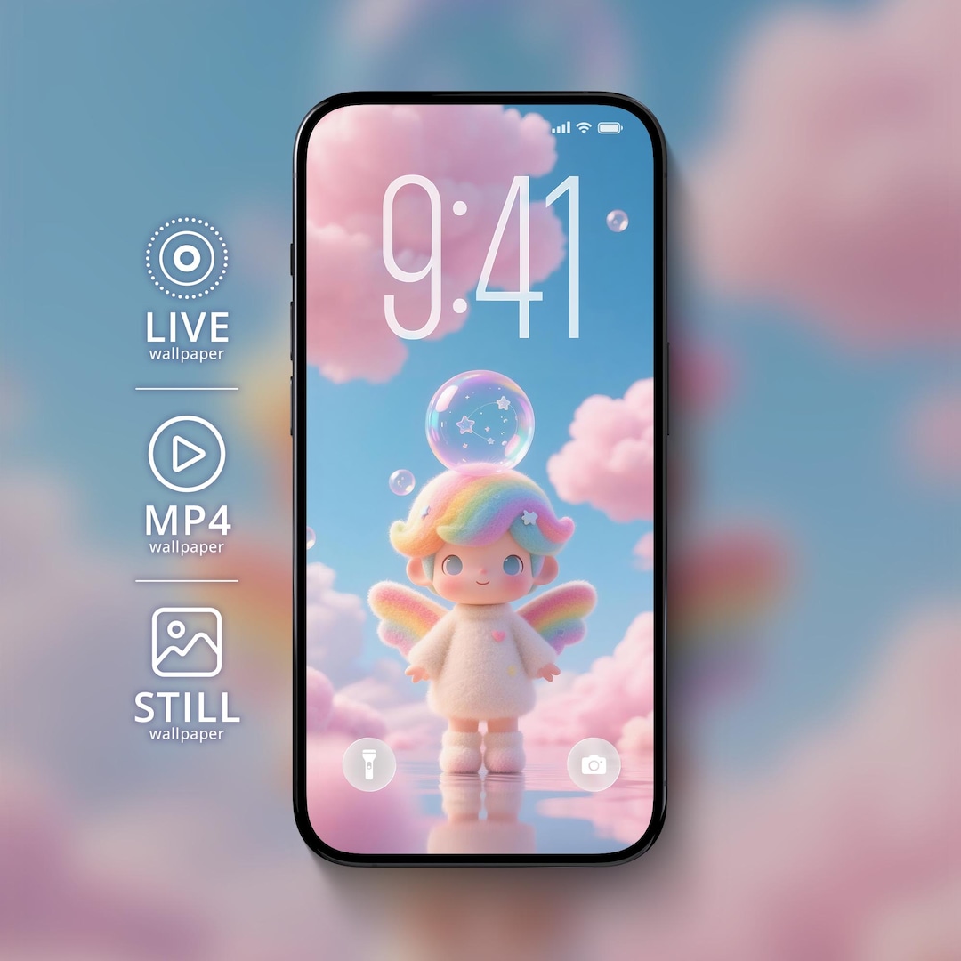 Kawaii Rainbow Angel Live Wallpaper | iPhone Android Animated Wallpaper ...