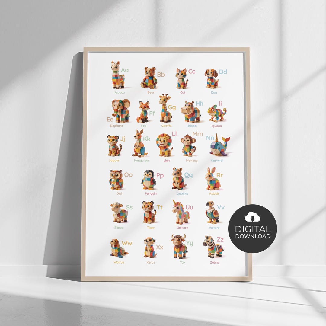 Woodland Animal Alphabet A-Z Poster Printable Art | Early Learning ...