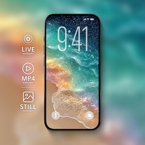 Himmlische Ozean Live Wallpaper | iPhone Android Animierte Hintergrundbilder | Sternenhimmel Glow Hintergrund | Digital Download Geschenkidee