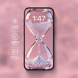 Crystal Hourglass Live Wallpaper | iPhone Android Animated Background | Dreamy Diamond Dust Animation | Digital Download | Festival Present