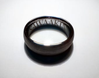 Wolfraamcarbide trouwring | Geborstelde koepelvormige comfort-fit ring (8 mm)