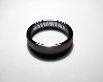Ring van wolfraamcarbide | Geborstelde koepelvormige band, comfortabele pasvorm trouwring (6 mm)