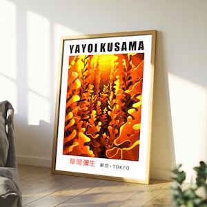 Kusama Yayoi Lava Abyss Art, Ossessione per le pareti di energia cosmica, Decorazioni per la casa vulcaniche, Arte murale di tendenza per gli amanti dell'oceano, Decorazioni moderne astratte con oceano