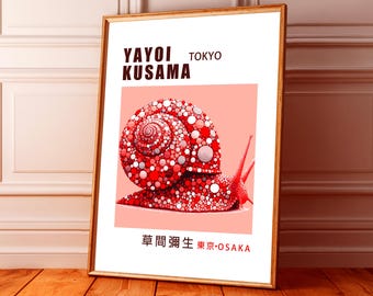 Yayoi Kusama Snail Print, Colorful Abstract Japanese Wall Art Poster