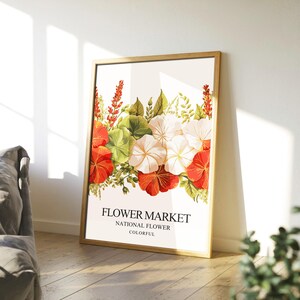 Boho Blumenmarkt Plakatsammlung, Lavendel-Ozean-Blumenkunst, trendiger botanischer Wanddruck, Blumenplakat