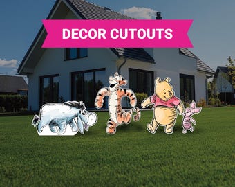 Winnie the Pooh Cutout Event Decor, Yard Sign, Lawn Sign, Center Piece, Party Prop