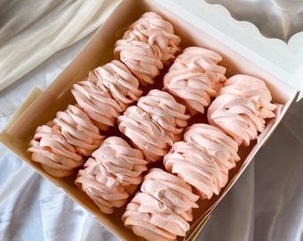 Peach Marshmallow Swirls | Zefir Twists | Fruit Zephyr | Meringue Candy | Handmade Vegetarian sweets