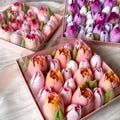 Marshmallow Flowers | Fruit Zephyr Flowers | Zefir Tulips | Meringue Candy | Handmade Vegetarian sweets | Edible Flowers Gift