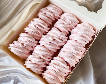 Strawberry Marshmallow Swirls | Zefir Twists | Fruit Zephyr | Meringue Candy | Handmade Vegetarian sweets