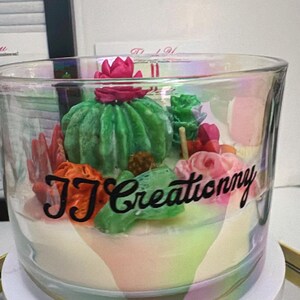 soy wax candle . with good smell and nice chape. perfect for summer times!