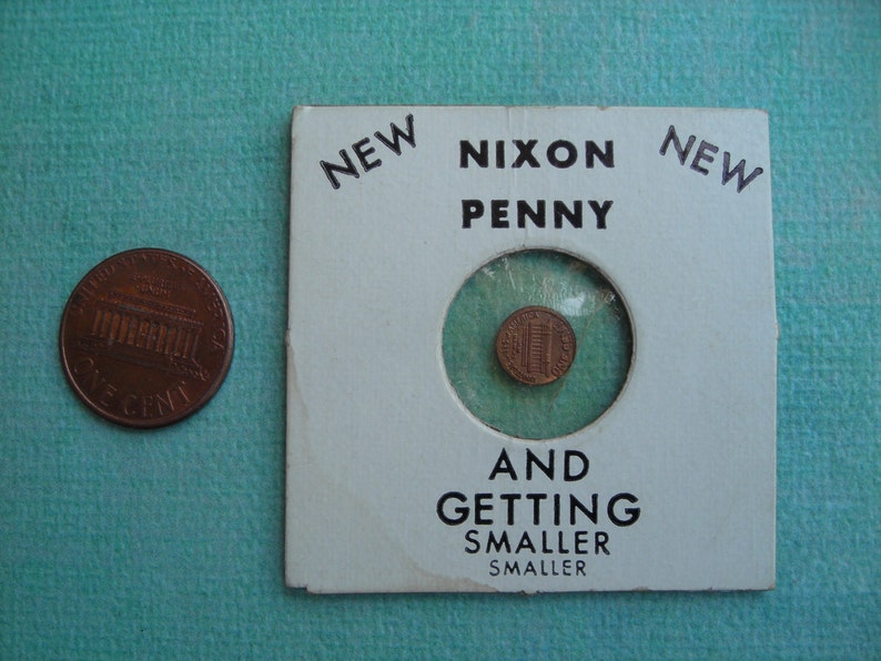 Nixon Penny Mini Coin Circa 1964 Getting Smaller Etsy