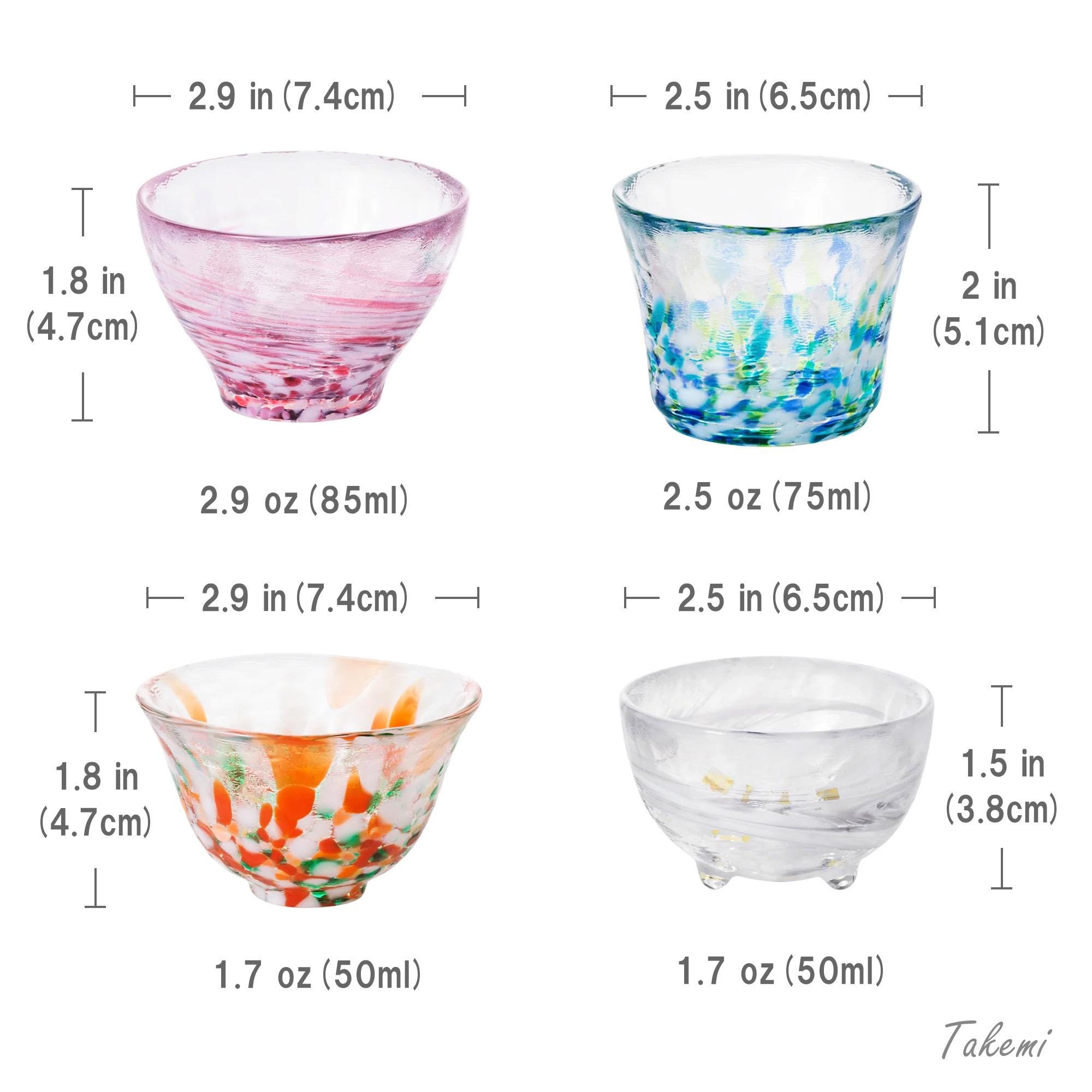 Tsugaru Vidro Handcrafted Mini Glass Set Elegant Japanese Sake Cups Perfect For Any Occasion Made In Japan Four Seasons 4 Pcs Sake Glass 1 7 2 9 Fl Oz