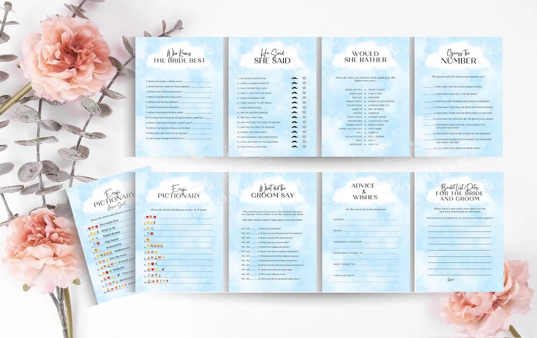 Tfios Craft TFIOS Bridal Shower Games - Etsy