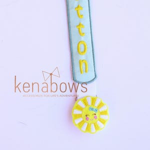 Sunshine Pacifier Clip: Personalized Binky Holder, Baby Girl, Universal Paci Clip, Pacifier Keeper, Pacifier Leash, Mint Green, Yellow image 4