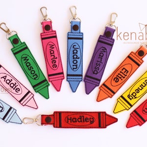 Personalized Name Tag, School Backpack Tag, Crayon Snap Tab, Key Fob, Key Chain, Teacher Gift, Kindergarten, 1st Grade, Boy, Girl