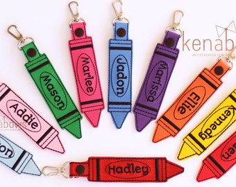 Personalized Name Tag, School Backpack Tag, Crayon Snap Tab, Key Fob, Key Chain, Teacher Gift, Kindergarten, 1st Grade, Boy, Girl