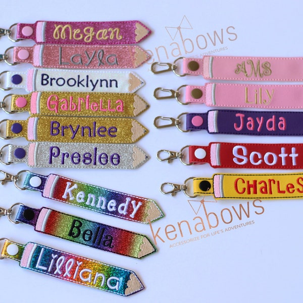 Personalized Name Tag, School Backpack Tag, Pencil Snap Tab, Key Fob, Key Chain, Teacher Gift, Kindergarten, 1st Grade, Boy, Girl