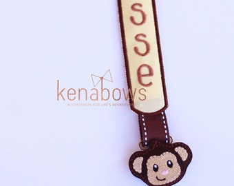 Monkey Pacifier Clip: Personalized Binky Holder, Baby Boy, Universal Paci Clip, Pacifier Keeper, Pacifier Leash