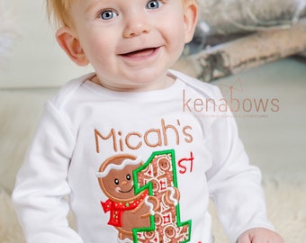 Baby's First Christmas, 1st Christmas Outfit, Newborn Baby, Gingerbread Man Shirt, Baby Boy, Baby Girl, Holiday Baby Leg Warmers