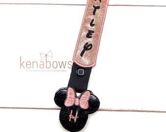 Pacifier Clip, Rose Gold Glitter, Minnie, Paci Leash, Personalized Binky , Universal Paci Clip, Baby Girl, Shower Gift, New Baby, Mrs Mouse