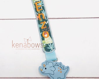 Pacifier Clip, Dinosaur Paci Leash, Personalized Binky Holder, Universal Paci Clip, Baby Boy, Baby Girl, Shower Gift, Baby Blue