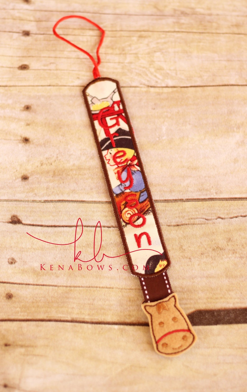 Cowgirl Horse Cowboy Baby Boy Rodeo Pacifier Clip Shower Gift Baby Girl Personalized Binky Holder Universal Paci Clip Paci Leash