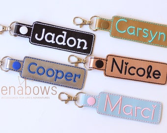 Personalized Name Tag, School Backpack Tag, Sports Bag Snap Tab, Lunch Bag Tag, Key Chain, Teacher Gift, Kindergarten, 1st Grade, Boy, Girl