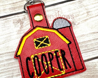 School Bag Tag, Red Barn Personalized Backpack Tag, Farm, Country Boy, Luggage, Key Chain,Girl,Gift, Kindergarten, Lunch Box Tag, Diaper Bag