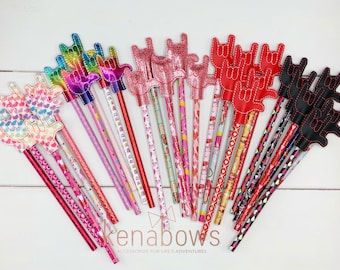 Classroom Valentine Favors, Valentine Pencils Toppers, Valentines Day, Teacher Gift, Kids Valentines, Love Sign Language Valentine Toys,